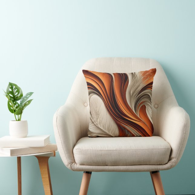 Coussin Air Doré – Abstrait en cuivre et bronze (Chaise)