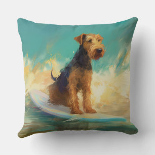 Coussin Airedale Beach Surf Peinture