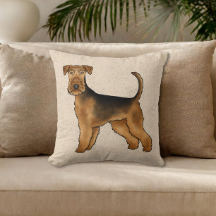 Coussin Airedale Terrier mignon Dessin De Caricature Chien