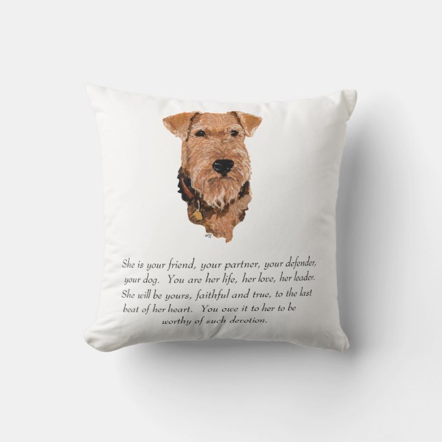 Coussin Airedale, Welsh, Lakeland Terrier Keepsaké (Recto)