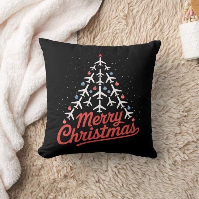 Coussin Airplane Christmas Tree Pilot (Couverture)