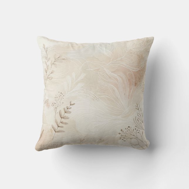 Coussin Airy Bohemian Botanical Floral String Art Design (Verso)