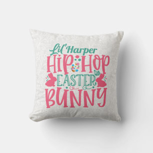 Coussin AJOUT PERSONNALISÉ NOM Lil Hip hop Lapin de Pâques