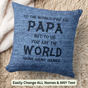 Coussin Ajouter des noms - Au monde vous êtes PAPA Grand-p