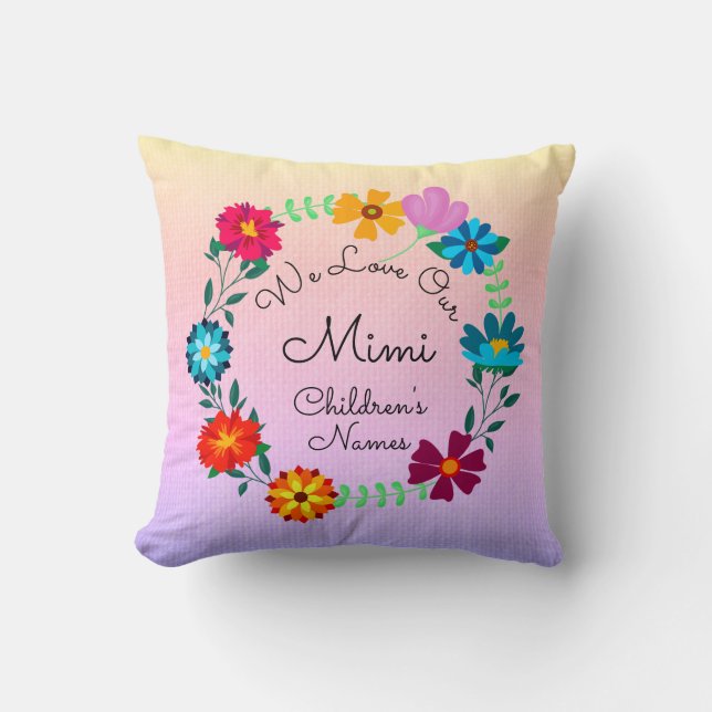 Coussin Ajouter des noms, changer Mimi - Nous aimons notre (Recto)