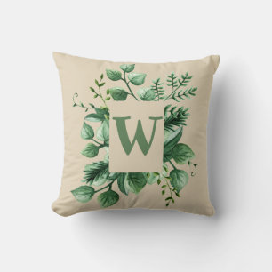 Coussin AJOUTER LA LETTRE - Monogramme Première verdure fe