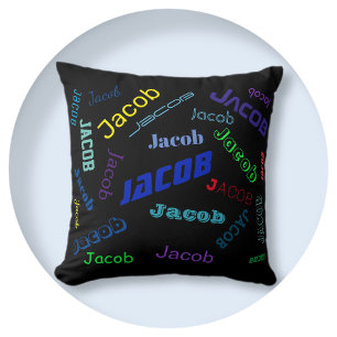 Coussin Ajouter n'importe quel nom ou mot Multicolore