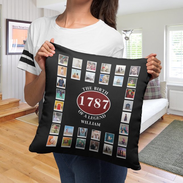 Coussin Ajouter Nom Année Et Photos Anniversaire (Créateur téléchargé)