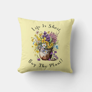 Coussin Ajouter Nom, Texte - La vie est courte, achetez la