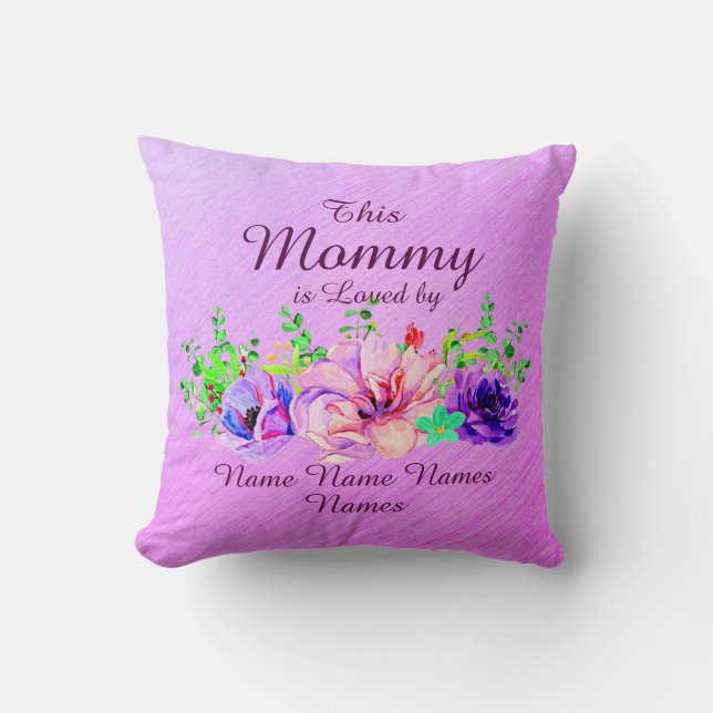 Coussin Ajouter ou modifier des noms Cette maman est aimée (Recto)