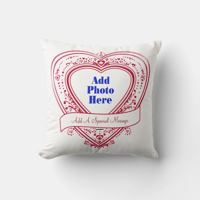 Coussin Ajouter Un Message Spécial Photo Red Hearts (Recto)