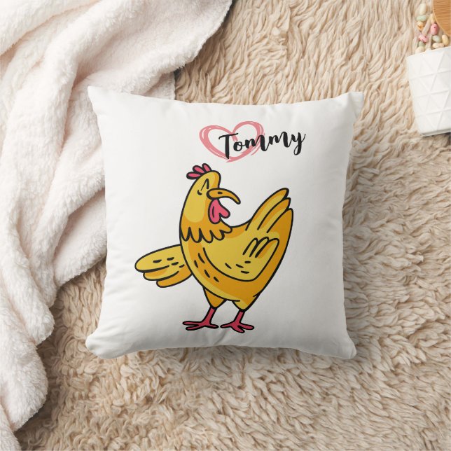 Coussin Ajouter un nom aux poulets Anniversaire Cadeau, ch (Couverture)