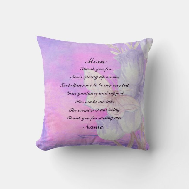 Coussin Ajouter un nom Changer le texte Merci Maman Fête d (Recto)