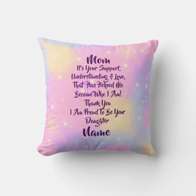 Coussin Ajouter un nom Changer le texte Merci Maman Fête d (Recto)