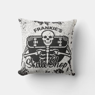 Coussin AJOUTER UN NOM personnalisé Skull Skateboard Skate