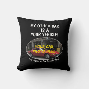 Coussin Ajouter Un Nom, Sa Photo De Voiture, Texte, Mon Au