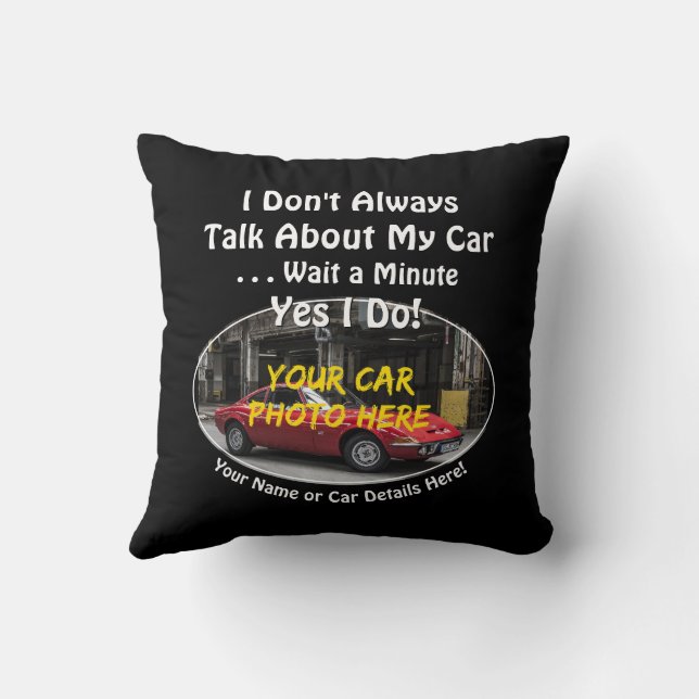 Coussin Ajouter un nom, sa photo de voiture, texte, ne pas (Verso)