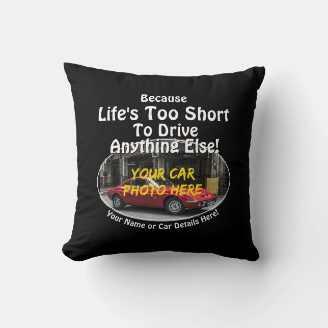 Coussin Ajouter un nom, sa photo de voiture, un texte, la  (Recto)
