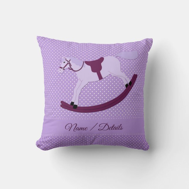 Coussin Ajouter un texte Modifier le nom Mauve Rocking Hor (Recto)