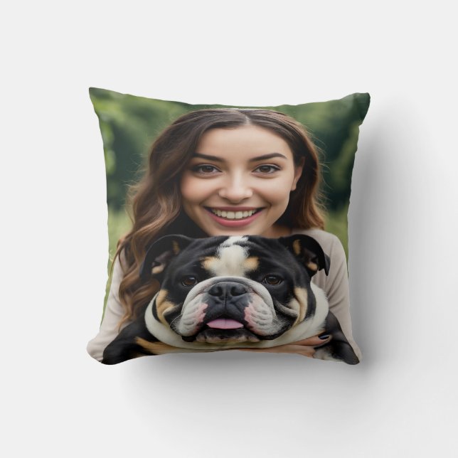 Coussin Ajouter une photo de Bulldog Personnaliser (Recto)