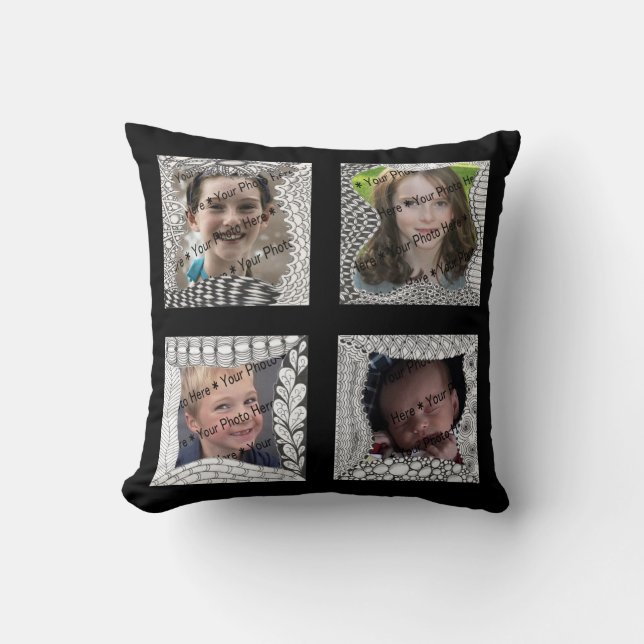 Coussin Ajouter vos photos 4 Collage photo (Recto)