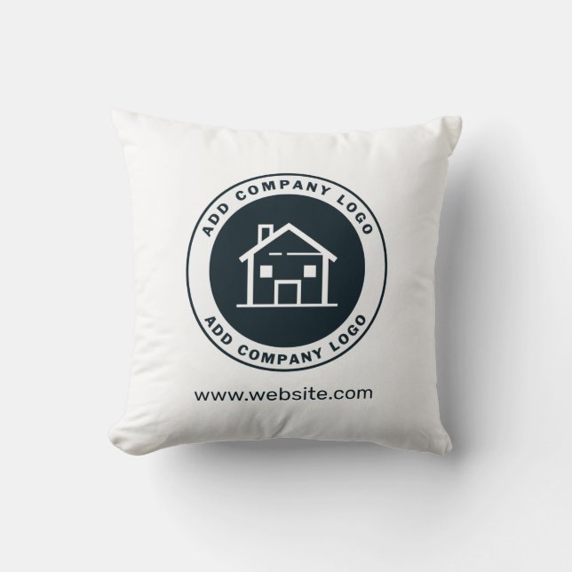 Coussin Ajouter Votre Entreprise Logo Site Web Immobilier  (Recto)