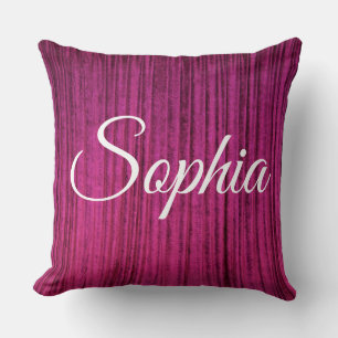 Coussin Ajouter votre nom Bright Pink velvet texture impre
