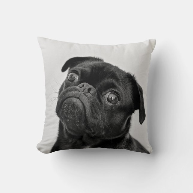 Coussin Ajouter votre propre chien Photo drôle carlin (Recto)