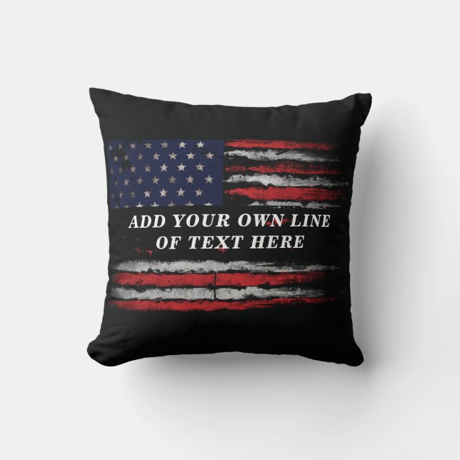 Coussin Ajouter votre propre texte sur grunge American fla (Recto)