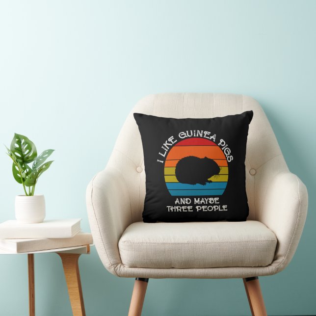Coussin Ajouter votre texte, Cochon de Guinée sur Coucher  (Chaise)