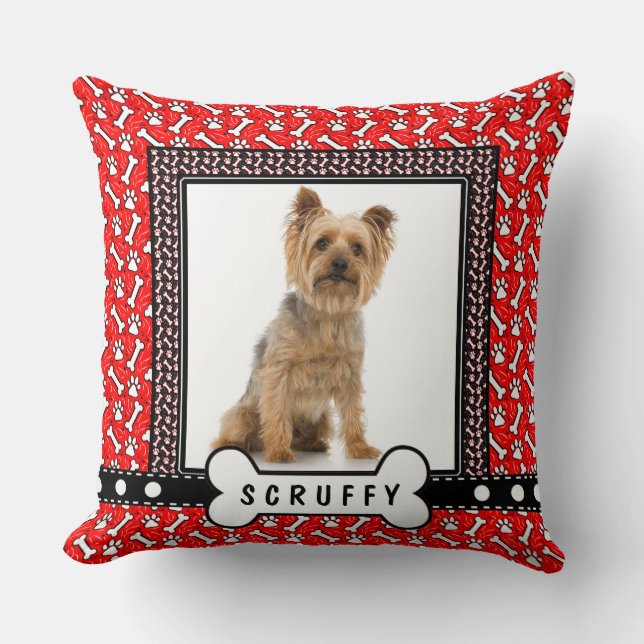 Coussin Ajoutez un portrait mignon de votre propre chien (Recto)