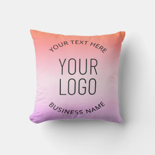 Coussin Ajoutez votre logo Couleurs de coucher de soleil