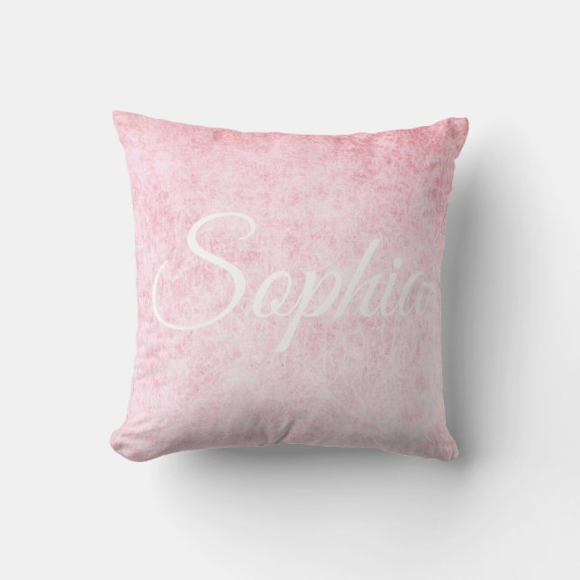 Coussin Ajoutez votre nom Light Pink velvet texture imprim (Recto)
