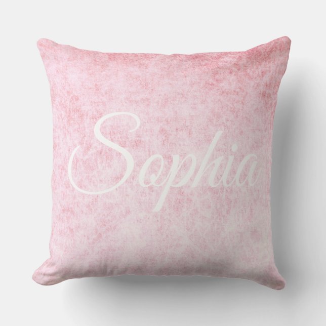 Coussin Ajoutez votre nom Light Pink velvet texture imprim (Recto)