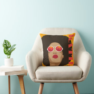 Coussin Ajoutez votre nom   Moderne Pop Art Girl