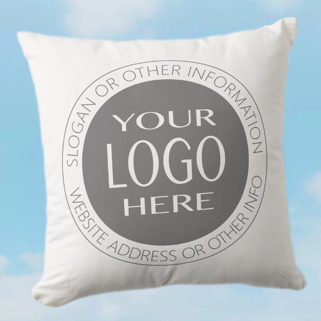 Coussin Ajoutez votre propre logo et texte circulaire (Créateur téléchargé)