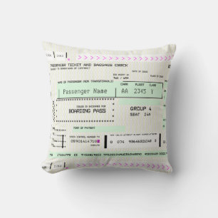 Coussin Ajustez ce billet d'embarquement de ligne aérienn