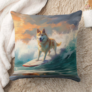 Coussin Akita Beach Surf Peinture