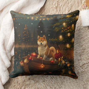 Coussin Akita Christmas Festive Voyage