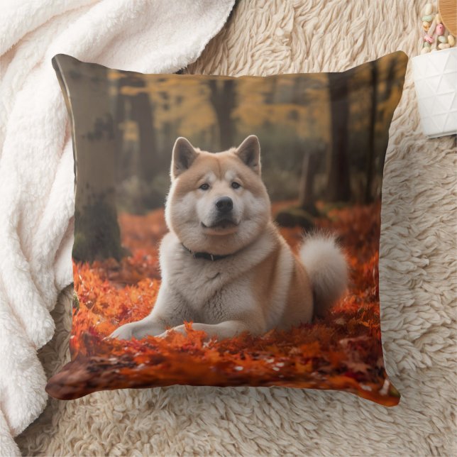 Coussin Akita en automne Feuilles automne s'inspire (Couverture)
