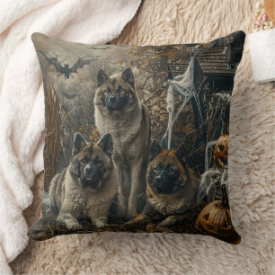 Coussin Akita Halloween Chien de nuit plaisir