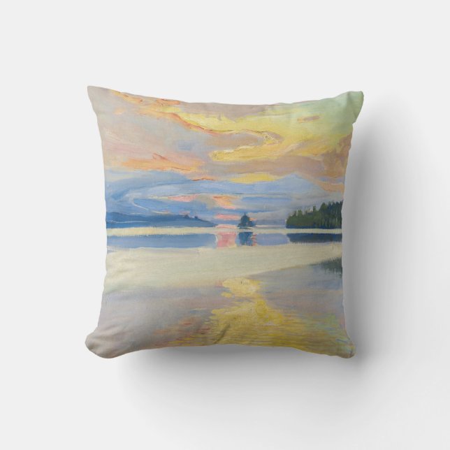 Coussin Akseli Gallen-Kallela - Coucher de soleil sur le l (Recto)