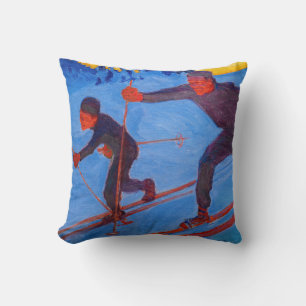 Coussin Akseli Gallen-Kallela - Skiers