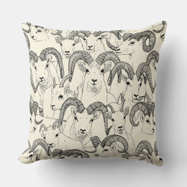 Coussin Alaskan Dall mouton perle noire (Recto)