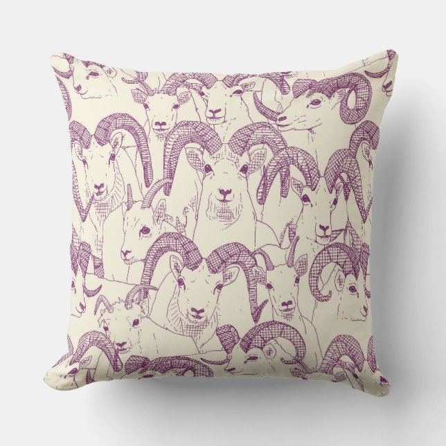 Coussin Alaskan Dall mouton perle violette (Recto)