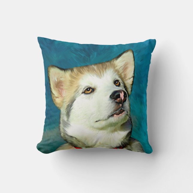 Coussin Alaskan Malamute Dog Art (Recto)