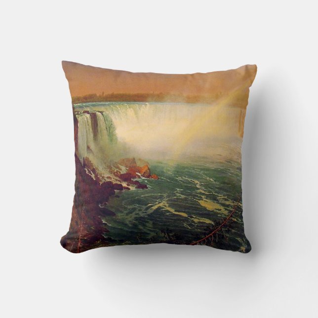 Coussin Albert Bierstadt, les chutes du Niagara. (Recto)