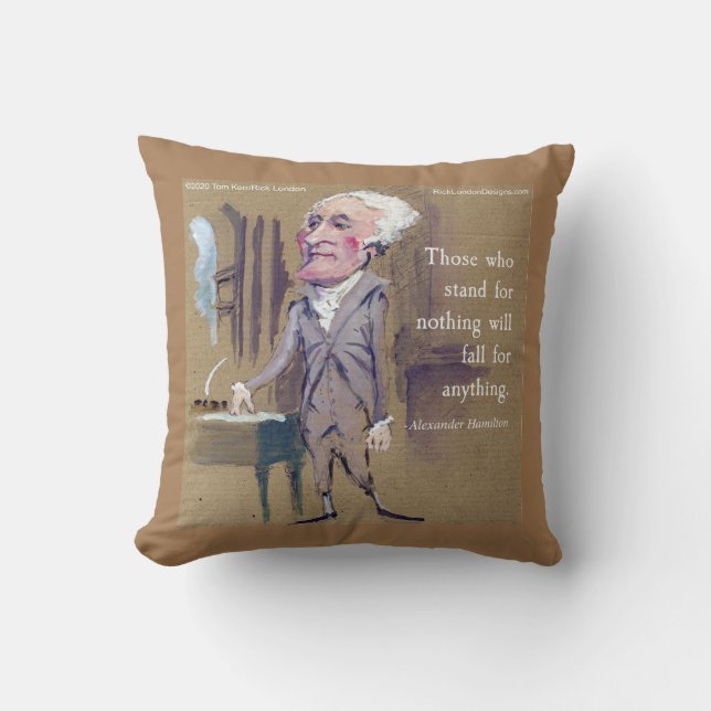 Coussin Alexander Hamilton et Citation Throwpillow (Recto)
