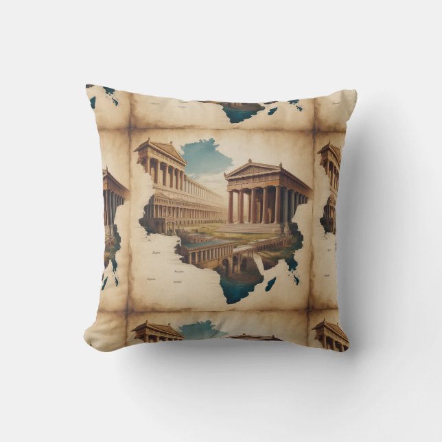 Coussin Alexandre le Grand – Architecture Ancienne  (Recto)
