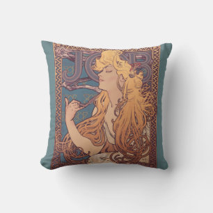 Coussin Alfonse Mucha Job Art Nouveau femme